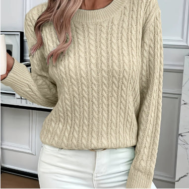 Sweater Fashion Solid Color Long-sleeved Knitted Top For Women