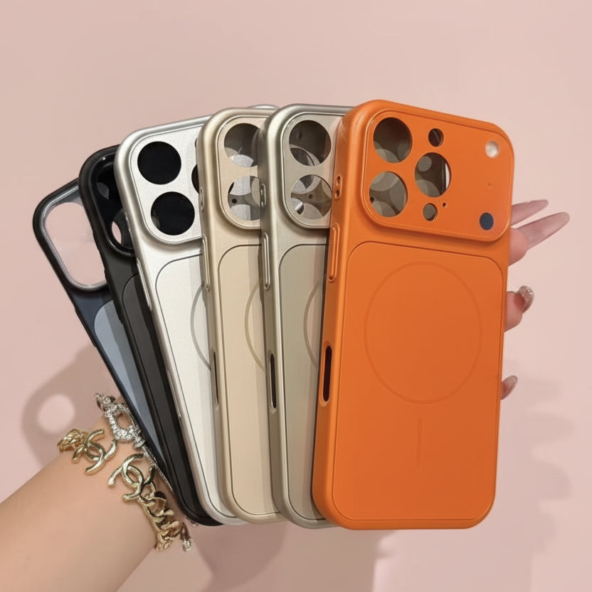 Solid Color All-inclusive Magnetic Phone Case Nano Frosted Glass For Magsafe Phone Case For I Phone 17 Air 16 15 14 13 Pro Max Magnetic Wireless Charge Armor Cover