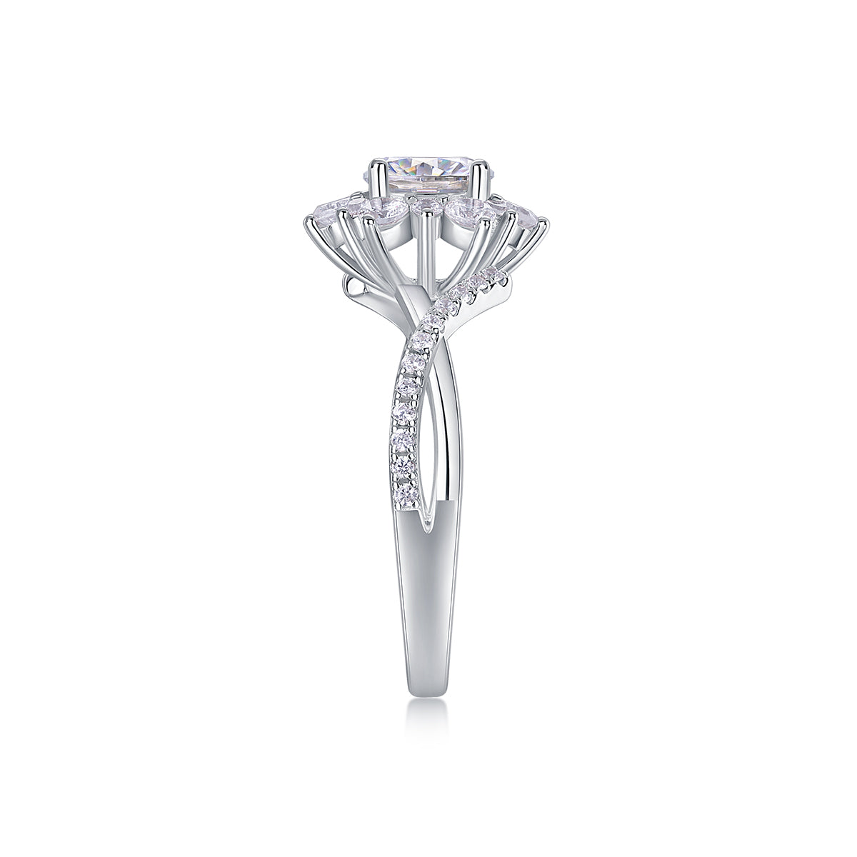 Hidden Poetry - A Wedding Ring Set With 1-carat Top-quality Moissanite S925 Silver And Platinum-plated Diamond Can Be Inspected With A Diamond Pen