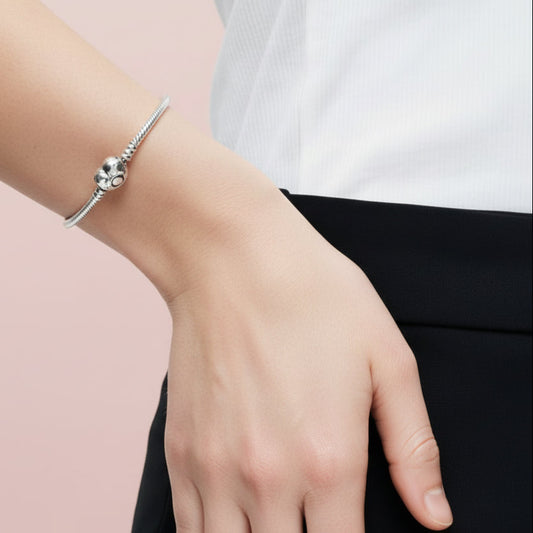925 Silver Snake Bone Bracelet for Women Fit Original Charms Beads DIY
