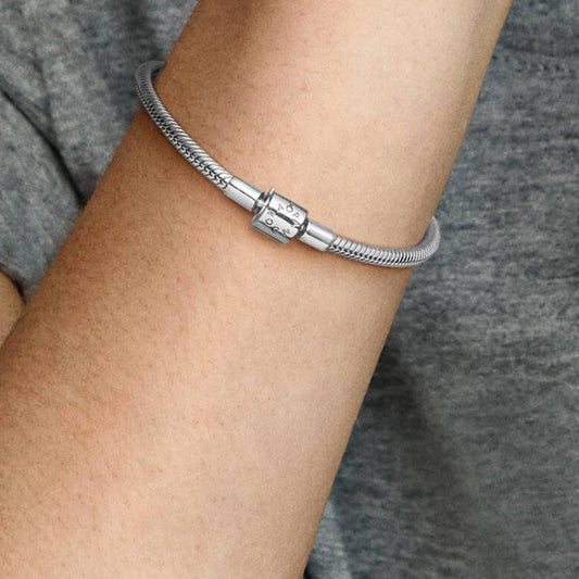 925 Silver Snake Bone Bracelet for Women Fit Original Charms Beads DIY