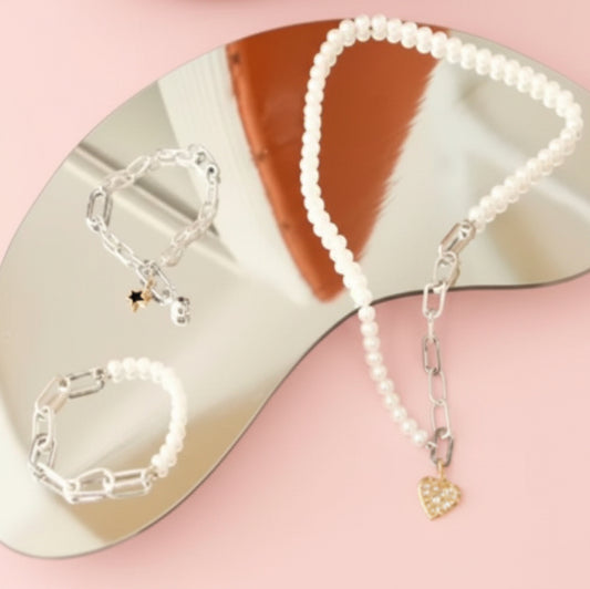 Set Pearl Bracelet and necklace 925