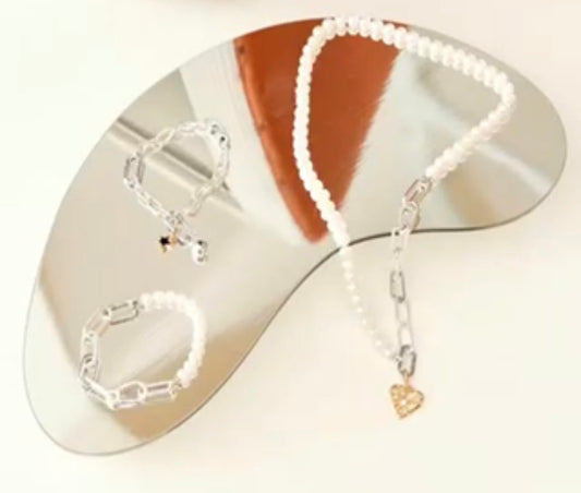 Set Pearl Bracelet and necklace 925